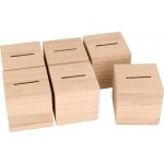 6 tirelires cube - 6x6x6 cm bois