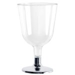 6 verres eau / vin 15cl argent chrome