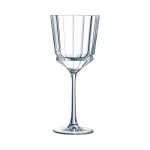 6 verres a pied de table 25cl macassar - cristal d'arques - verre ultra transparent au design vintage ...