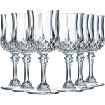 6 verres a vin 17 cl en kwarx - brillance, transparence et haute rsistance - moulures iconiques - fabriqus ...