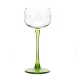 6 verres a vin d'alsace motif cigogne