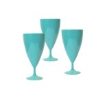 6 verres a vin r�utilisables 15cl bleu turquoise