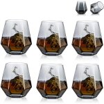 6 verres a whisky g�om�triques inclin�s ¿ fond lourd