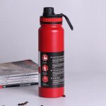 600ml custom name - rouge - bouteille de sport en acier inoxydable 1 litre, thermos a double couche d'isolatio ...