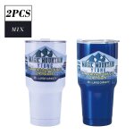 650ml - blanc bleu - tasse isotherme magic mountain, bouteille thermos en acier inoxydable, gobelet a ... 650ml - blanc bleu - tasse isotherme magic mountain, bouteille thermos en acier inoxydable, gobelet a ...
