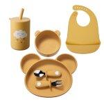 6pcs jaune - assiettes et cuillères en silicone pour bébé, bols, assiettes, alimentation par aspiration, ... 6pcs jaune - assiettes et cuillères en silicone pour bébé, bols, assiettes, alimentation par aspiration, ...