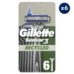 6x6 rasoirs jetables sensor 3 recycled, gillette