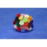 72 mini roses ourl�es satin - divers coloris jaune vif