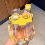 780ml - jaune - bouteille d'eau de grande capacit pour enfants, double poubelle, paille en plastique, ...