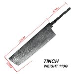 7in couteau nakiri - grandsharp couteaux de chef japonais, bricolage lame vierge en acier damas vg10 ...