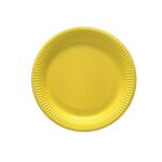 8 assiettes carton rond dessert 18cm jaune