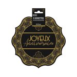 8 assiettes carton anniversaire gatsby 23cm noir