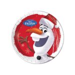 8 assiettes en carton olaf christmas 23 cm