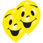8 ballons latex smiley 25. 4cm jaune