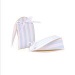 8 boites carton bleu blanc bord or 12x8x4cm