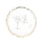 8 bols carton annee petillant or 13. 5cm blanc