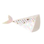 8 cornets carton queue sirene 10x12cm pastel