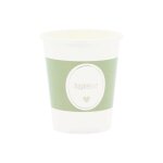 8 gobelets carton bapteme c?'ur 25cl vert - de - gris