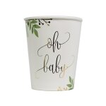 8 gobelets carton imprime oh baby vegetal 25cl