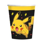 8 gobelets carton pokemon pikachu 237ml noir