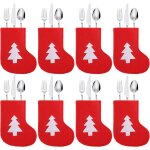 8 mini porte - couverts de nol - bas de nol - dcoration rouge - dcoration de table - dcoration de ...