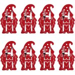 8 mini porte - couverts de no�l - p�re no�l - d�coration rouge - d�coration de table - d�coration de ...