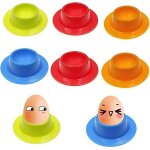 8 pcs coquetier oeuf en silicone colour, cuisine oeuf outils portable ronde oeuf tasses porte pour cuisine ...