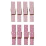 8 pinces a linge magnet roses a pois blanc