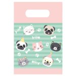 8 sachets f�te, sac � bonbons en papier hello pets, bonjour les animaux