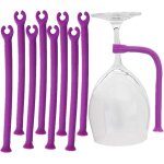 (8pcs) mauve - porte - verres en silicone pour lave - vaisselle - nettoyage sûr et polissage sans verre ... (8pcs) mauve - porte - verres en silicone pour lave - vaisselle - nettoyage sûr et polissage sans verre ...