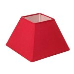Abat - jour - carr� - rouge - 20x20x14cm - pour lampe - coton renforc� - ostaria
