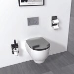 Abattant olfa wood slim � descente assist�e effet m�tal