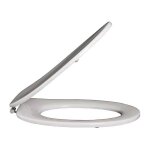 Abattants de toilette, charni�res en acier inoxydable, en duroplast blanc