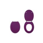 Abattant wc bois prune color - sans