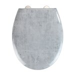Abattant wc effet marbre concrete - abaissement automatique - duroplast - gris