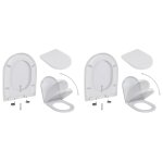 Abattant wc avec frein de chute 2 pcs plastique blanc