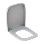 Abattant wc geberit renova plan rectangulaire, fermeture ralentie, fixation par le haut, blanc