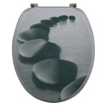 Abattant wc - imprim� chemin de galets - mdf spirella
