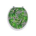 Abattant wc - l3c - geo tropic - mdf - charni�res m�tal - vert