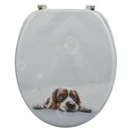 Abattant wc mdf doggy bath chien - charni�res inox