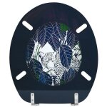 Abattant wc mdf rain forest bleu & vert - charni�ers inox