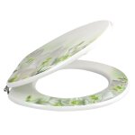 Abattant wc mdf sofaia motifs fleurs - charni�res inox