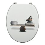 Abattant wc mdf spirit gris - charni�res inox