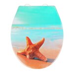 Abattant wc mer - bois - multicolore