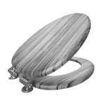 Abattant pour wc � motif sur 3 faces - en mdf et charni�res en m�tal - planks