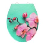 Abattant wc orchid�e - bois - multicolore
