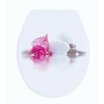 Abattant wc pp borneo blanc & rose - charni�res ps