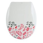 Abattant wc thermo dur floral rouge & blanc - charni�res ps