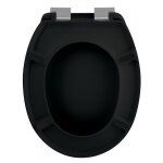Abattant wc thermo dur neela noir mat - charni�res abs chrom�
