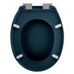 Abattant wc thermo dur neela p�trole mat - charni�res abs chrom�